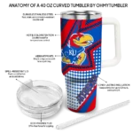 customized kansas jayhawks arrow burst blue curved tumbler best selling.webp