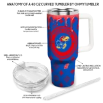customized kansas jayhawks bullseye drips blue curved tumbler best selling.webp