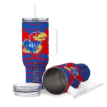 customized kansas jayhawks chevron layers blue curved tumbler best selling.webp