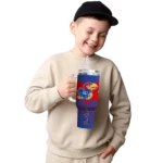 customized kansas jayhawks chevron layers blue curved tumbler best selling.webp