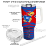 customized kansas jayhawks chevron layers blue curved tumbler best selling.webp