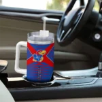 customized kansas jayhawks chevron layers blue curved tumbler best selling.webp