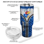 customized kansas jayhawks leopard zipper blue curved tumbler best selling.webp
