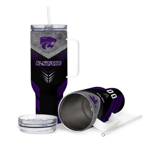 customized kansas state wildcats arrow armor purple black curved tumbler high quality.webp