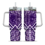 customized kansas state wildcats chevron angle purple curved tumbler best selling.webp