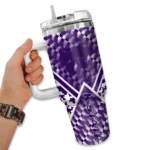 customized kansas state wildcats chevron angle purple curved tumbler best selling.webp