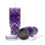 customized kansas state wildcats chevron angle purple curved tumbler best selling.webp