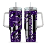 customized kansas state wildcats claw cut purple black curved tumbler best selling.webp