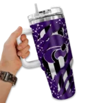 customized kansas state wildcats claw cut purple black curved tumbler best selling.webp