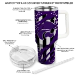 customized kansas state wildcats claw cut purple black curved tumbler best selling.webp