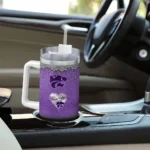 customized kansas state wildcats heart helmet motif purple curved tumbler best selling.webp