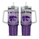 customized kansas state wildcats hex texture purple curved tumbler best selling.webp