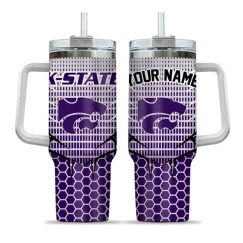 customized kansas state wildcats hex texture purple curved tumbler best selling.webp