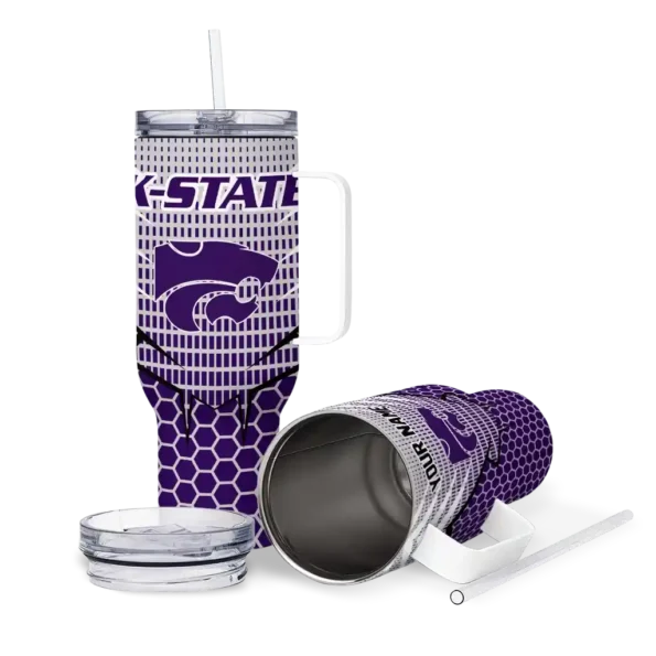 customized kansas state wildcats hex texture purple curved tumbler high quality.webp