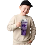 customized kansas state wildcats hex texture purple curved tumbler best selling.webp