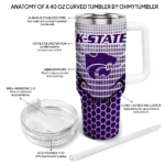 customized kansas state wildcats hex texture purple curved tumbler best selling.webp