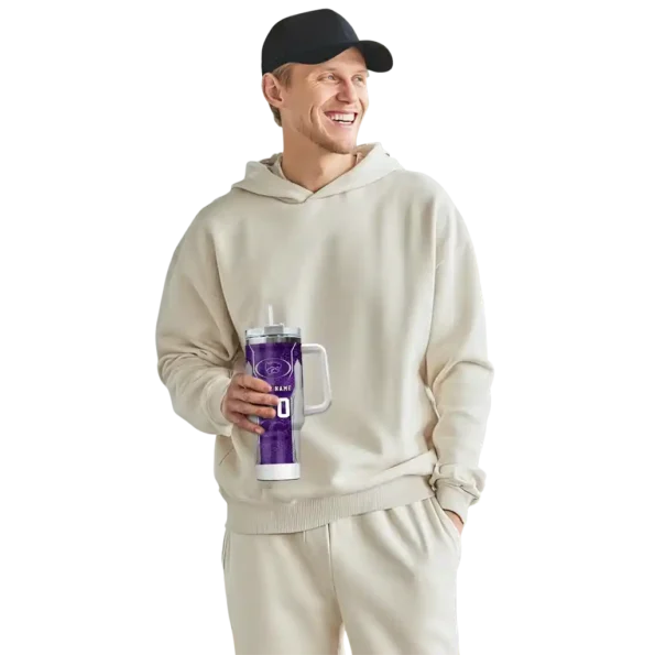 customized kansas state wildcats hexagon armor purple curved tumbler top rated.webp