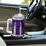customized kansas state wildcats hexagon armor purple curved tumbler best selling.webp