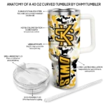 customized kennesaw state owls camo mashup gold white curved tumbler best selling.webp