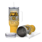 customized kennesaw state owls gradient dots gold curved tumbler best selling.webp