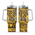 customized kennesaw state owls honey streaks gold curved tumbler best selling.webp