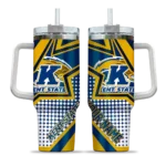 customized kent state golden flashes arrow burst navy blue curved tumbler best selling.webp