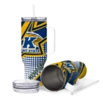 customized kent state golden flashes arrow burst navy blue curved tumbler best selling.webp