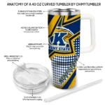 customized kent state golden flashes arrow burst navy blue curved tumbler best selling.webp