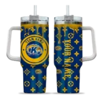 customized kent state golden flashes bullseye drips navy blue curved tumbler best selling.webp