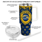 customized kent state golden flashes bullseye drips navy blue curved tumbler best selling.webp