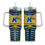 customized kent state golden flashes chevron layers navy blue curved tumbler best selling.webp
