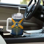 customized kent state golden flashes chevron layers navy blue curved tumbler best selling.webp