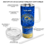 customized kent state golden flashes geometric prism navy blue curved tumbler best selling.webp