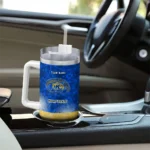 customized kent state golden flashes geometric prism navy blue curved tumbler best selling.webp