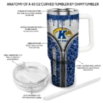 customized kent state golden flashes leopard zipper navy blue curved tumbler best selling.webp