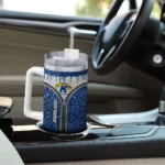 customized kent state golden flashes leopard zipper navy blue curved tumbler best selling.webp