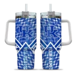 customized kentucky wildcats chevron angle blue curved tumbler best selling.webp