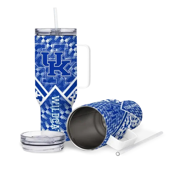customized kentucky wildcats chevron angle blue curved tumbler high quality.webp