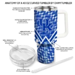 customized kentucky wildcats chevron angle blue curved tumbler best selling.webp