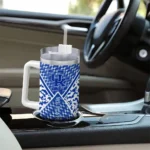 customized kentucky wildcats chevron angle blue curved tumbler best selling.webp