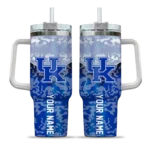 customized kentucky wildcats chevron stripe blue curved tumbler best selling.webp