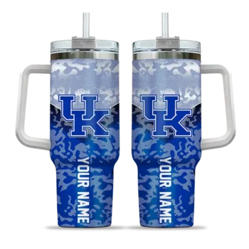 customized kentucky wildcats chevron stripe blue curved tumbler best selling.webp