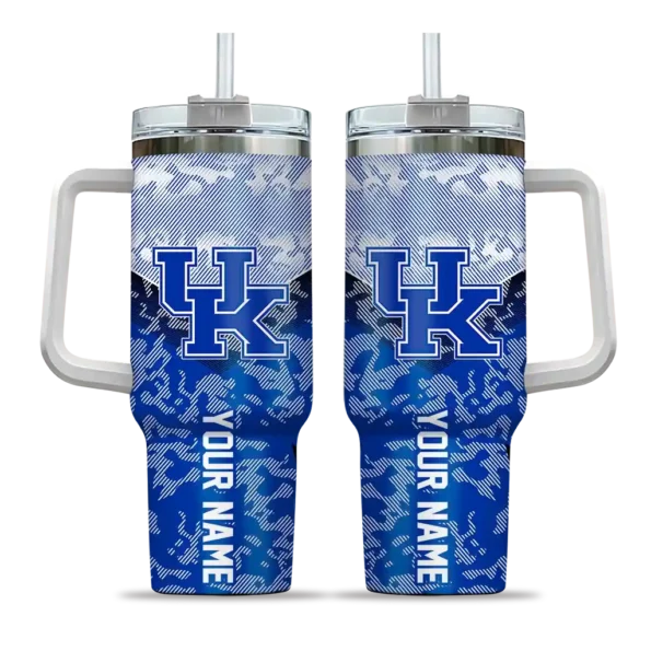 customized kentucky wildcats chevron stripe blue curved tumbler best selling.webp