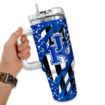 customized kentucky wildcats claw cut blue black curved tumbler best selling.webp