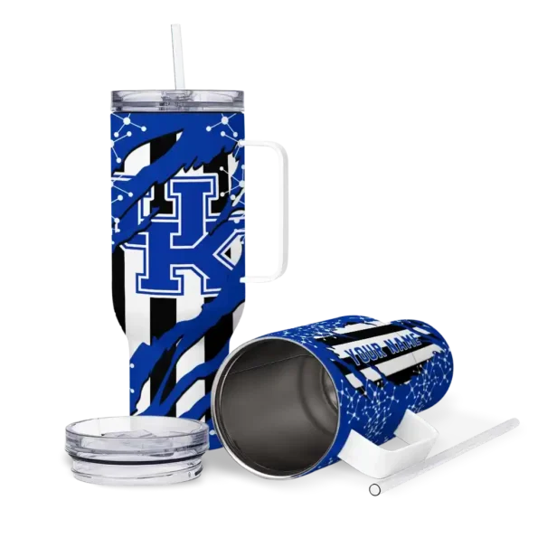 customized kentucky wildcats claw cut blue black curved tumbler high quality.webp