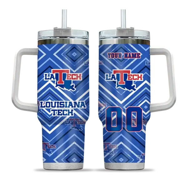 customized la tech bold diamonds blue curved tumbler best selling.webp
