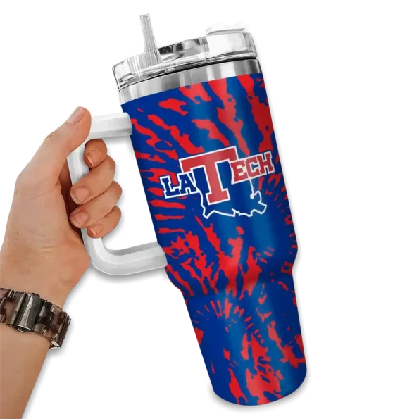 customized la tech burst swirl blue curved tumbler fashion forward.webp
