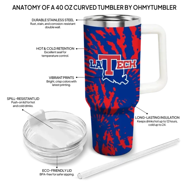 customized la tech burst swirl blue curved tumbler new arrival.webp