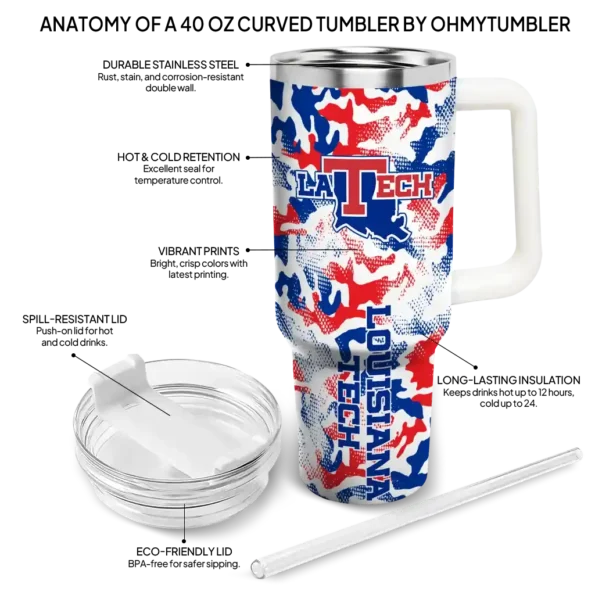 customized la tech camo mashup blue white curved tumbler new arrival.webp