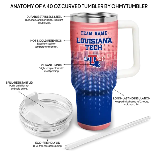 customized la tech gradient dots blue curved tumbler new arrival.webp